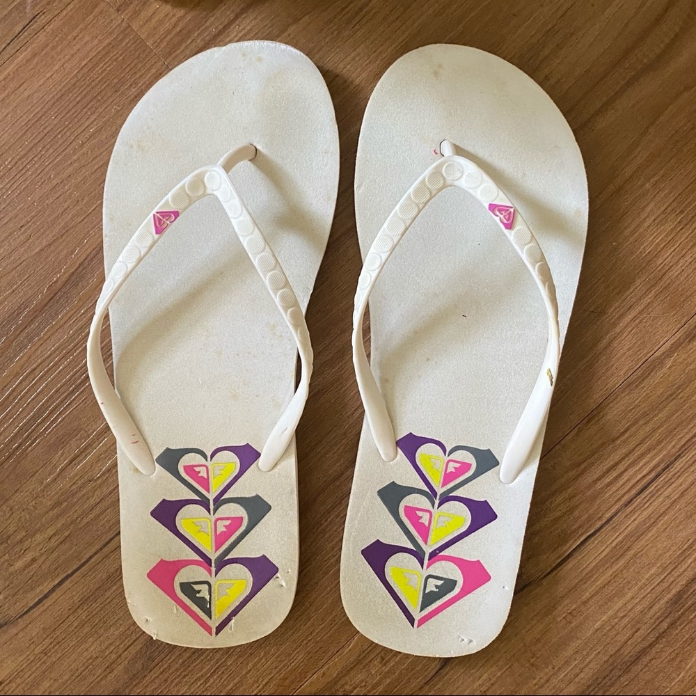 Roxy White Flip Flops